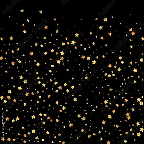 Gold stars random luxury sparkling confetti. Scatt