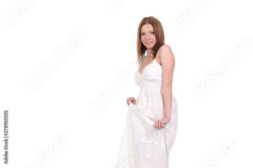 young beautiful girl in a white nightgown © zhagunov_a