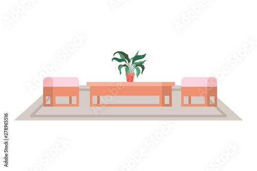 comfortable sofa in living room with white background