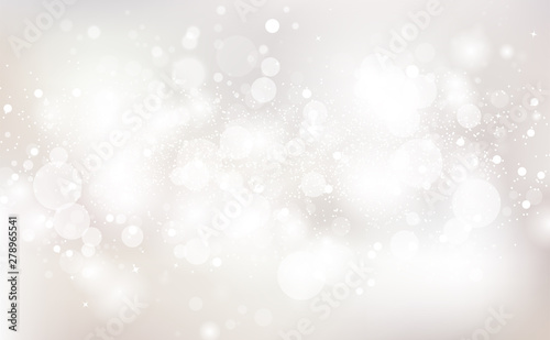 White Bokeh background, shooting stars shimmer sparkle light shiny vector