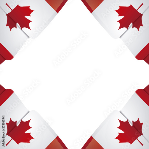 frame with flags of canada