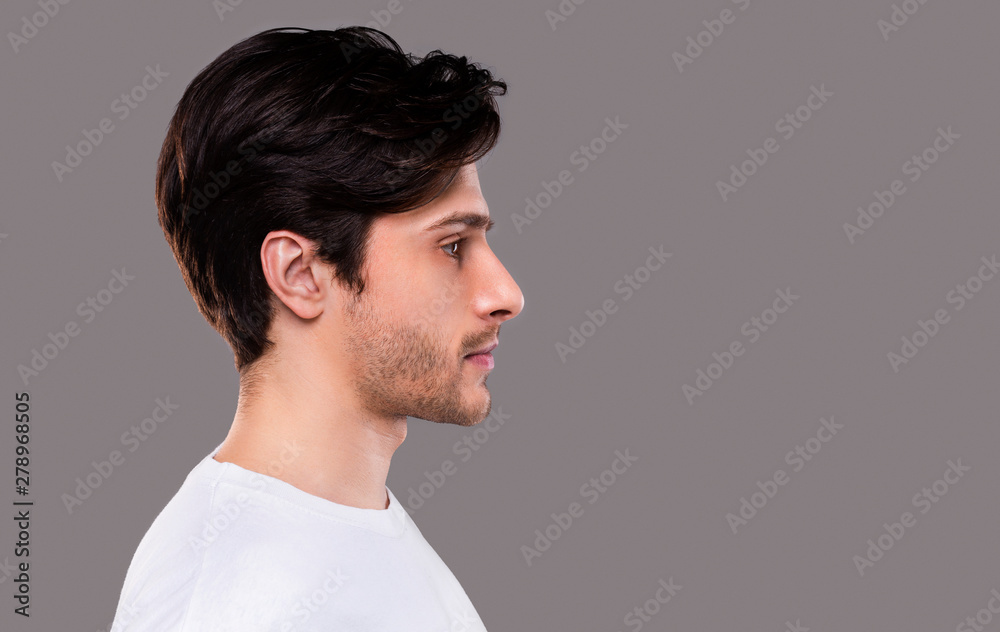 Profile portrait of young handsome caucasian man Profile portrait of young handsome caucasian man