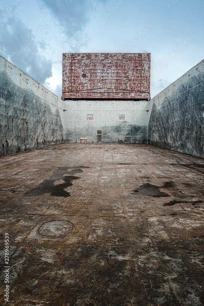 Inside cargo hold of general cargo ship. High resolution image of cargo