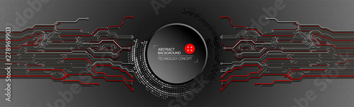 Abstract technology circuit board. Communication concept. Template for science presentation. Vector illustration.