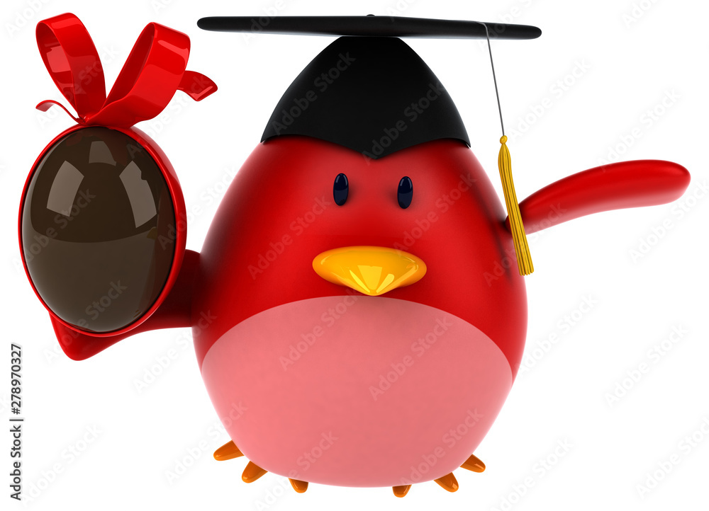 Red bird - 3D Illustration Red bird - 3D Illustration