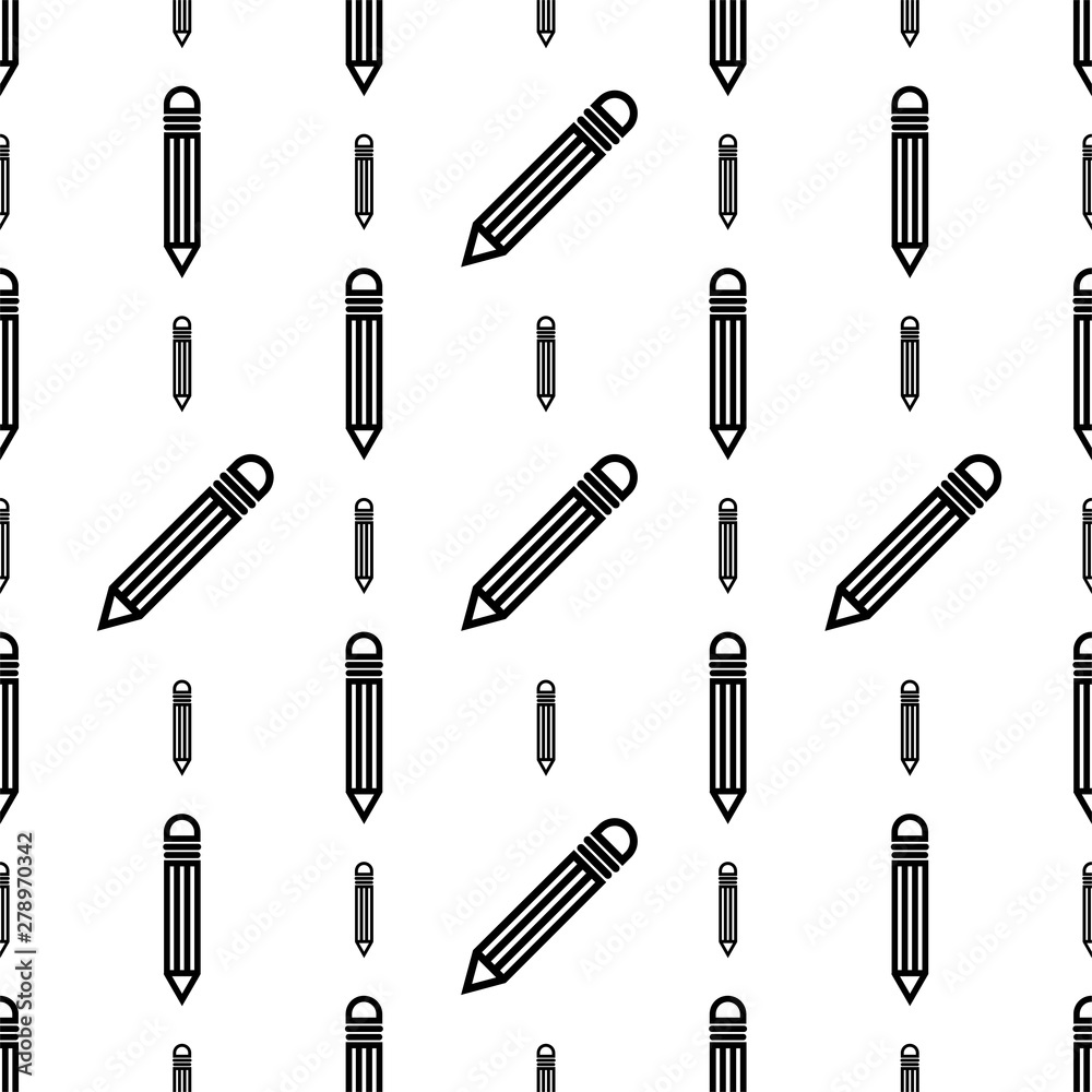 Obraz premium Pencil Icon, Pencil Seamless Pattern