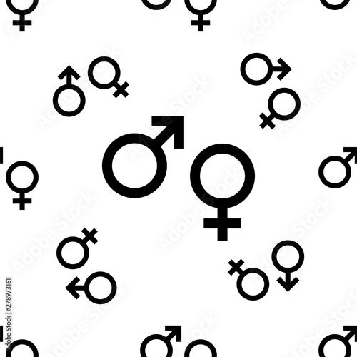 Gender Symbol Icon Seamless Pattern, Male Female Biological Sex Symbol Icon