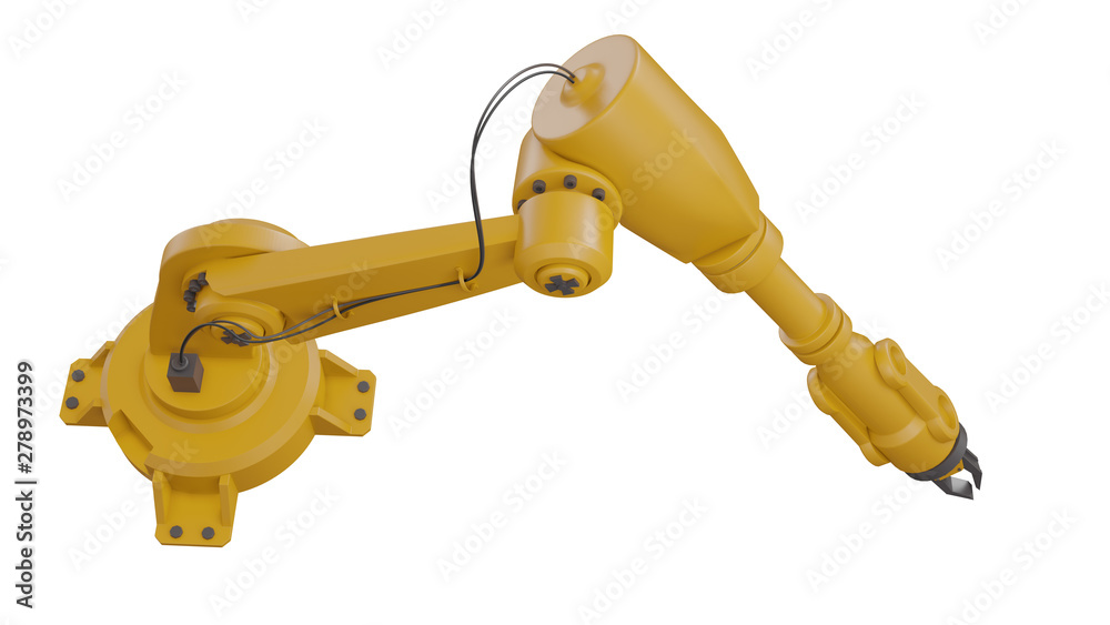 Different industrial robots isolated on white background 3d rendering white robotic arm with blank space on white background Different industrial robots isolated on white background 3d rendering white robotic arm with blank space on white background