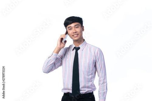 smart asian businessman usi...