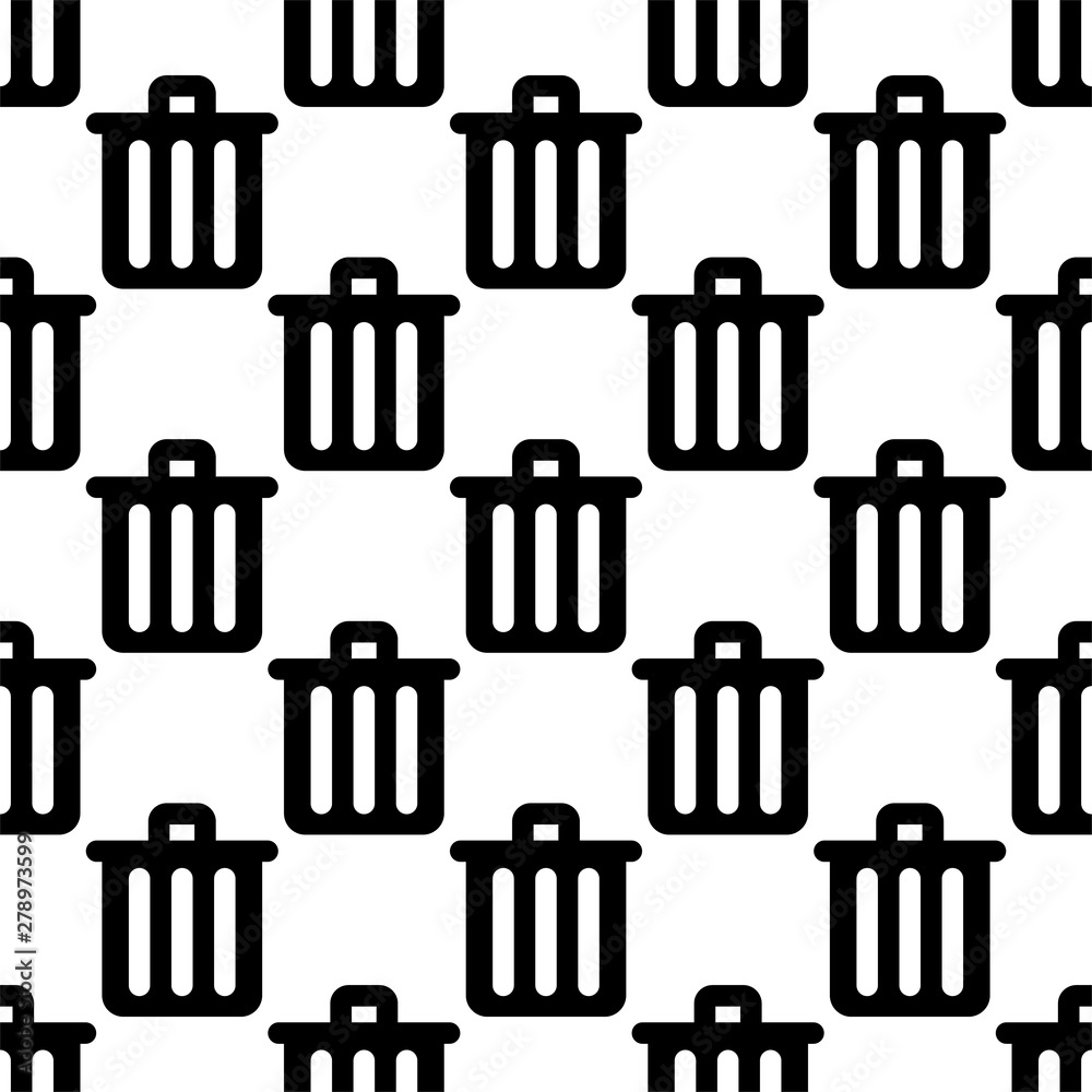 Trash Can Icon Seamless Pattern