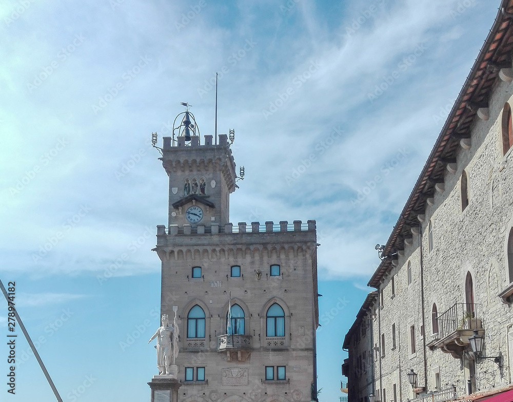 Naklejka premium Public Palace that is the government palace of the Republic of San Marino.