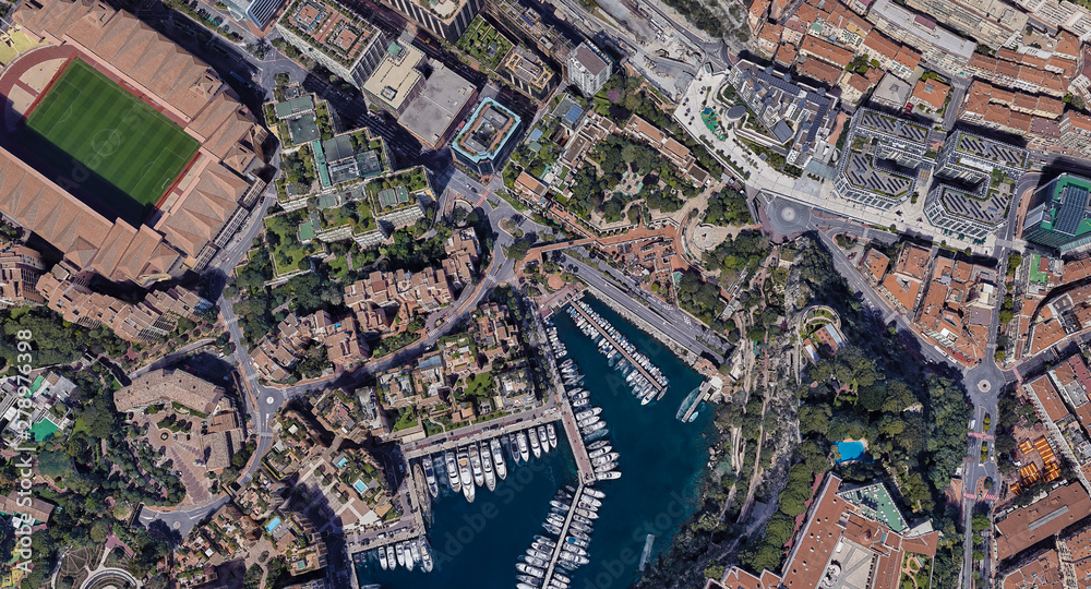 City of Monaco at noon from a height of 3 d