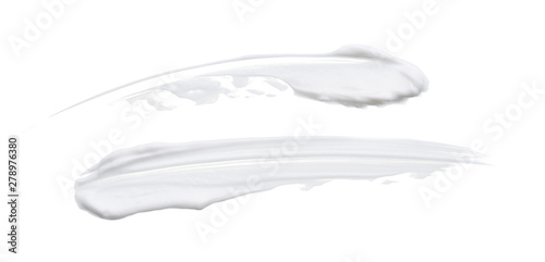 Fotomurale White smear and texture made with face clay or cream isolated on white background
