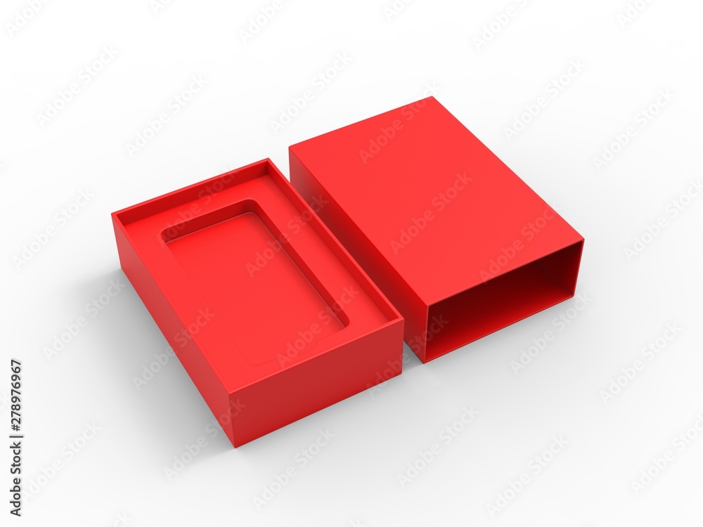 Fototapeta premium Blank mobile box packaging for branding and mock up. 3d render illustration.