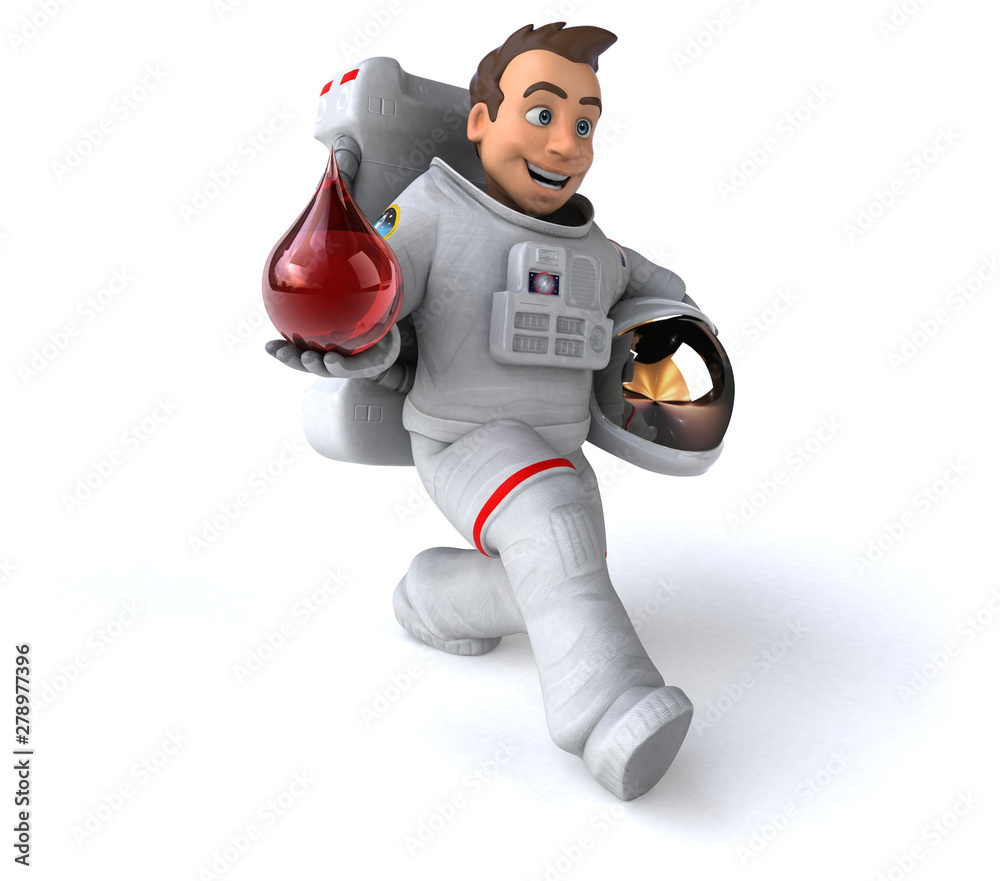 Fun astronaut - 3D Illustration
