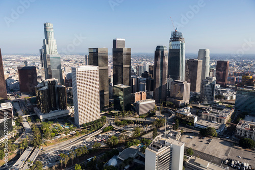 Afternoon aerial of freeway...