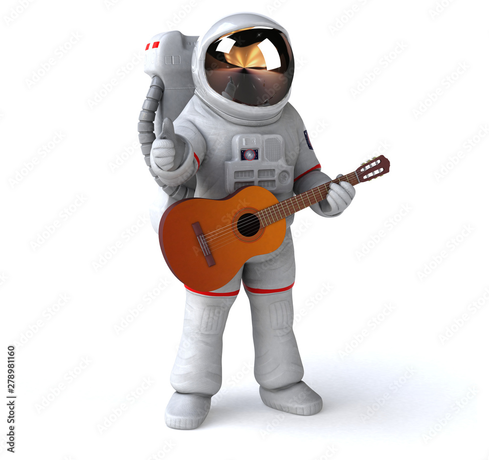 Fun astronaut - 3D Illustration