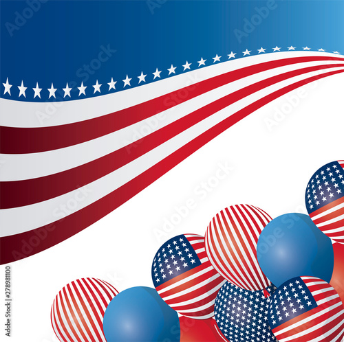 balloons helium with united state of american flag