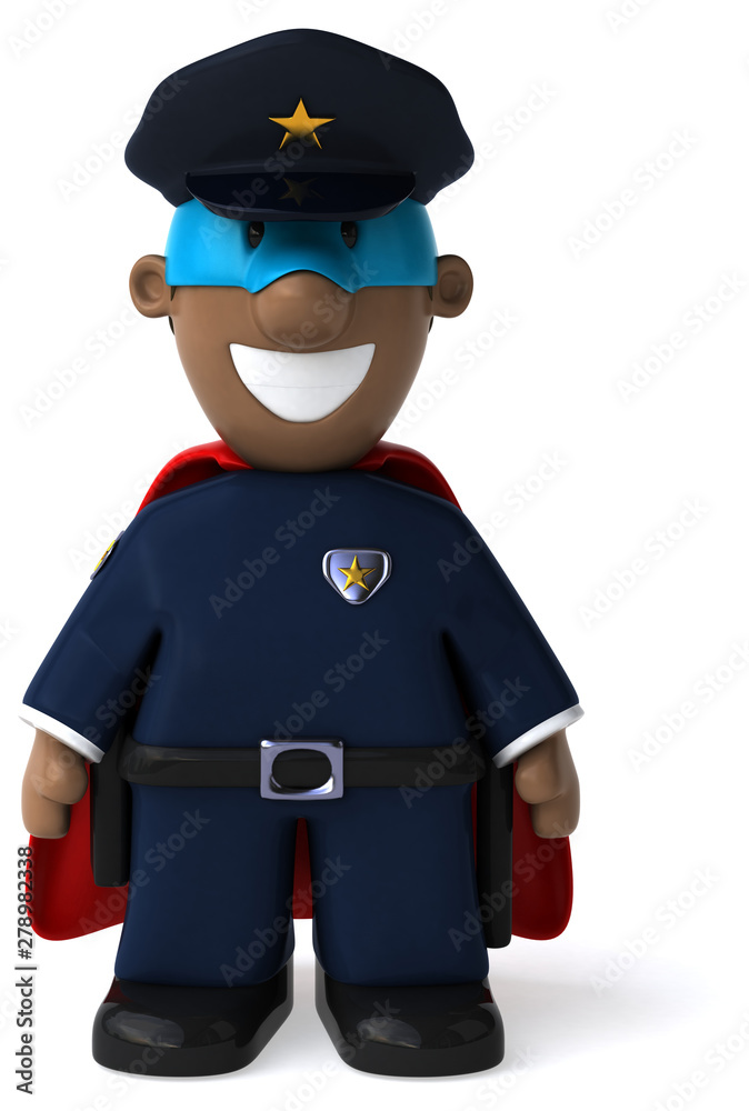 Fun policeman - 3D Illustration