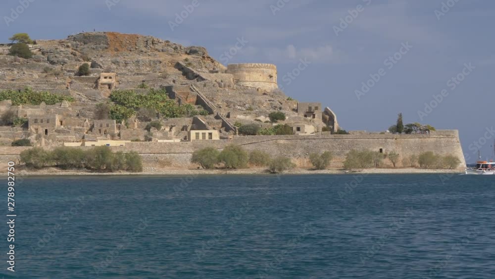 4k 60 fps Approaching Spinalonga Island Crete 4k 60 fps Approaching Spinalonga Island Crete