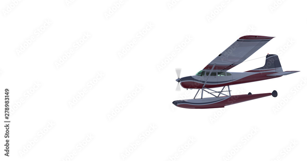 Retro seaplane illustration. 3D render Retro seaplane illustration. 3D render