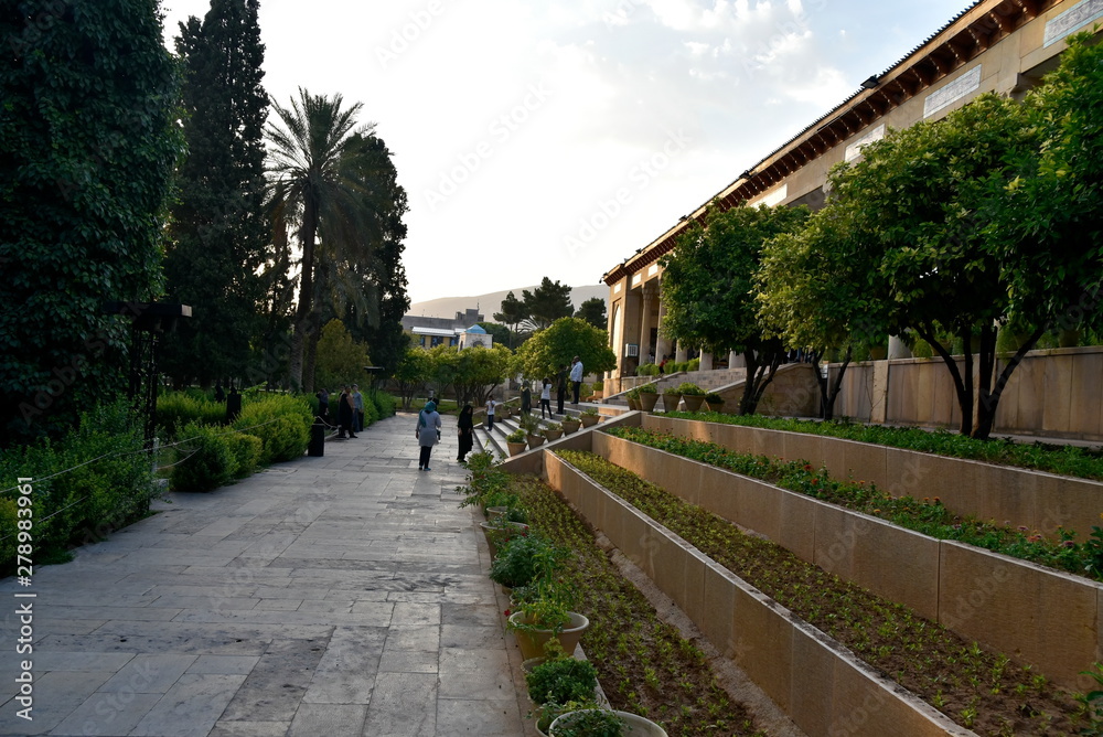 Tomb of Hafez (Hafezieh), Shiraz, Fars Province, Iran, June 22, 2019 Tomb of Hafez (Hafezieh), Shiraz, Fars Province, Iran, June 22, 2019