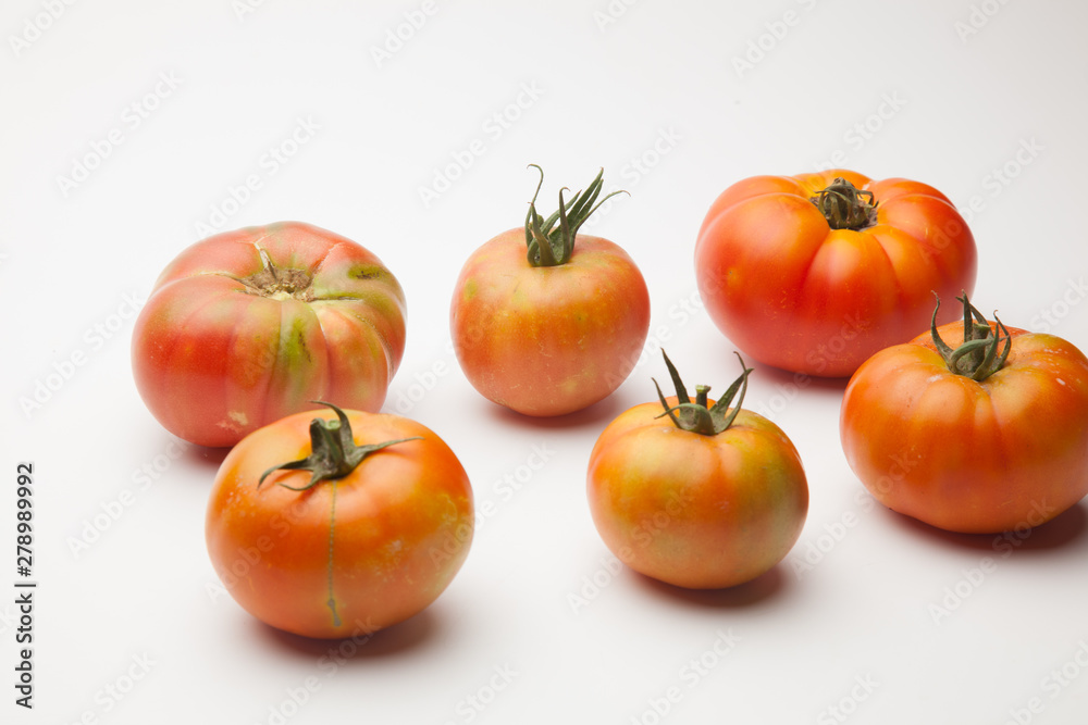 Saludables y bellos tomates, recién traidos del huerto para ser puestos en la mesa o en el mercado. Saludables y bellos tomates, recién traidos del huerto para ser puestos en la mesa o en el mercado.