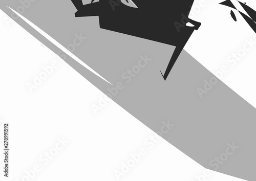Black and white abstract background. geometric shapes. Poster.