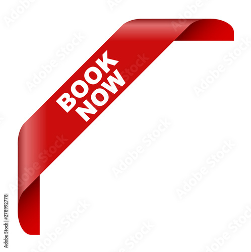 red vector banner book now