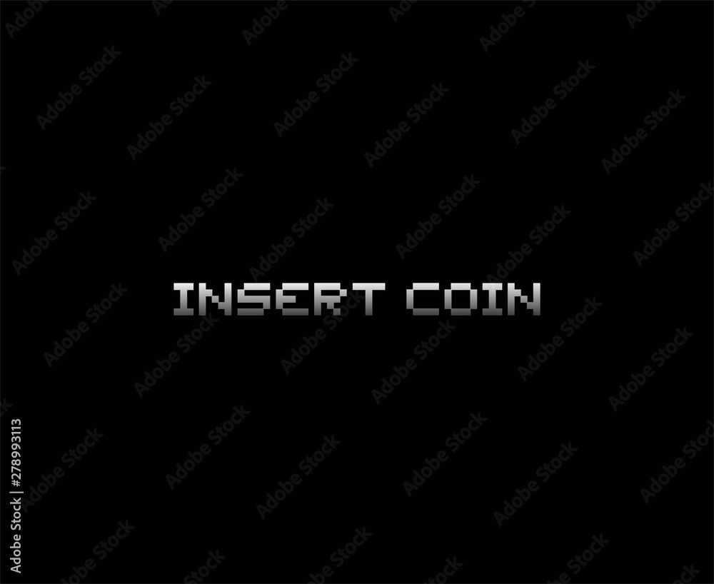 Fototapeta premium Design of insert coin retro video game message