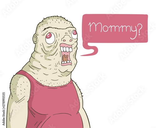 funny ugly man and mommy message