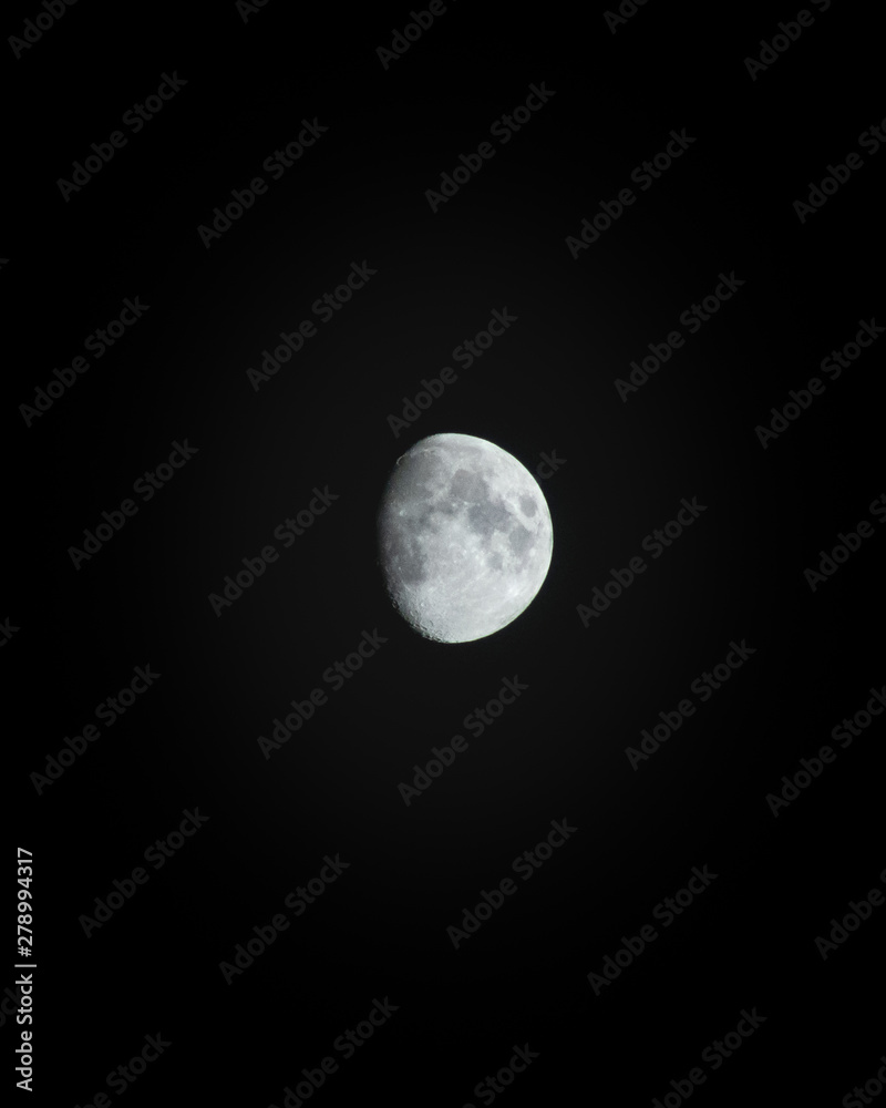 Crescent moon illuminating the cloudless sky Crescent moon illuminating the cloudless sky