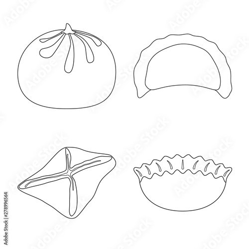 Vector illustration of food and dish icon. Set of food and cooking stock vector illustration.