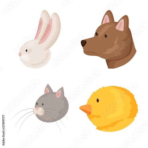 Isolated object of farm and head sign. Set of farm and homemade vector icon for stock.