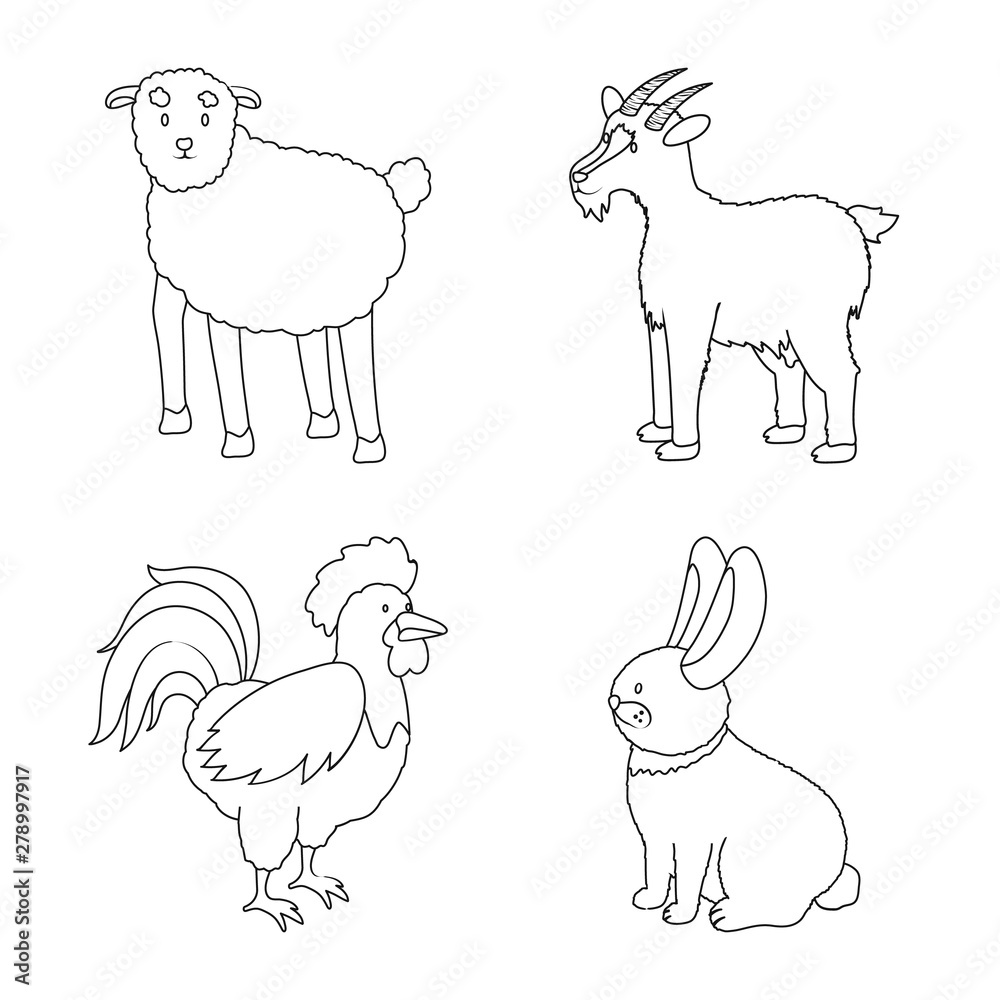 Fototapeta premium Isolated object of homemade and countryside logo. Collection of homemade and agriculture stock symbol for web.