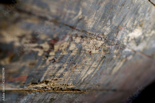 detail of the texture of an old wooden boat  