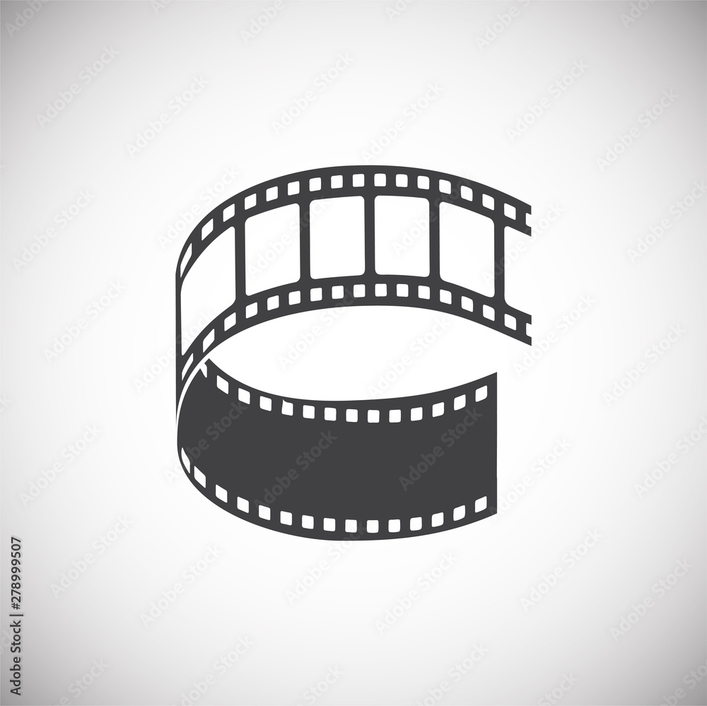 Film strip related icon on background for graphic and web design. Simple illustration. Internet concept symbol for website button or mobile app.