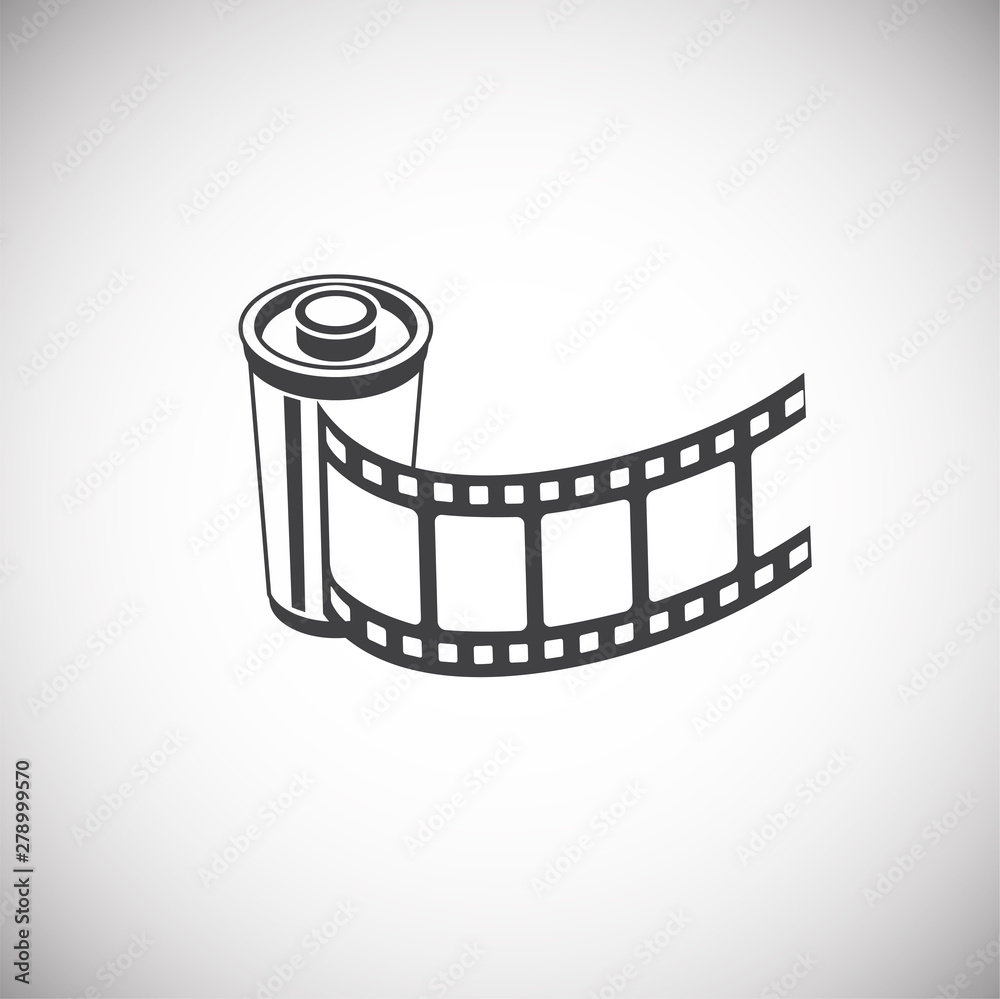 Film strip related icon on background for graphic and web design. Simple illustration. Internet concept symbol for website button or mobile app.