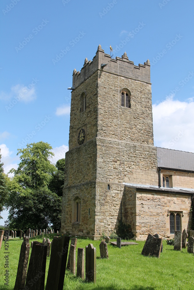 The Square Tower of a Stone Built Classic English Church.