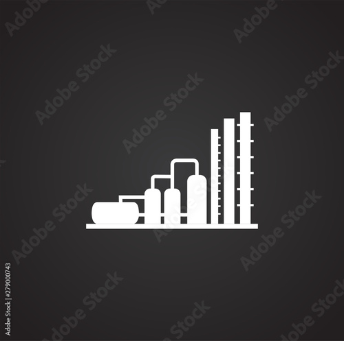 Oil rig related icon on background for graphic and web design. Simple illustration. Internet concept symbol for website button or mobile app.