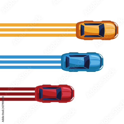 cars transport sedan vehicles cartoon