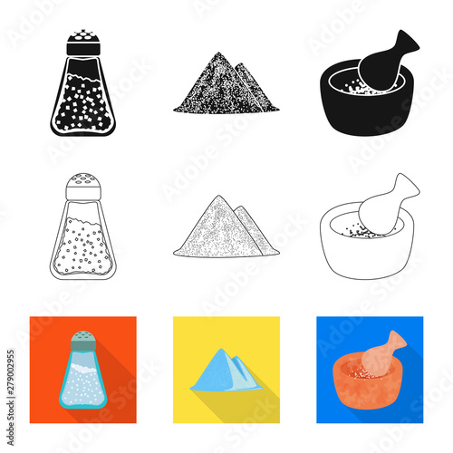 Isolated object of cooking and sea symbol. Collection of cooking and baking stock vector illustration.