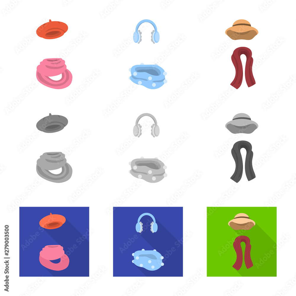 Vector design of clothes and texture sign. Set of clothes and weather stock vector illustration. Vector design of clothes and texture sign. Set of clothes and weather stock vector illustration.