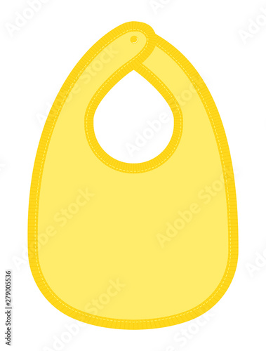 Baby bib vector template illustration (blank / design space) /  yellow