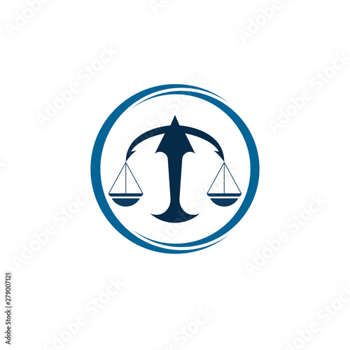 Fototapeta Naklejka Na Ścianę i Meble -  Justice law logo design illustration vector