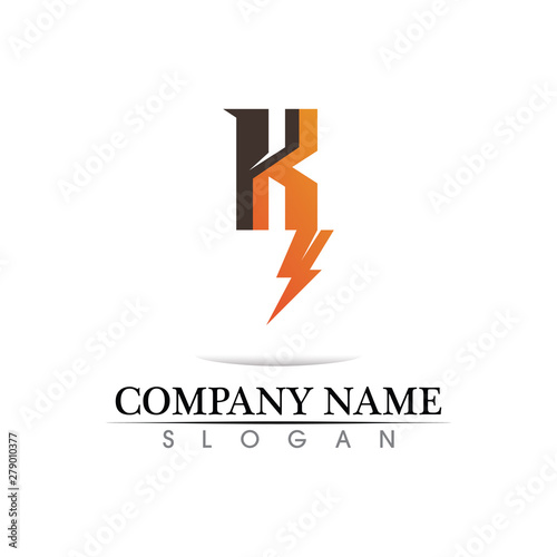 k letter k logo design and vector