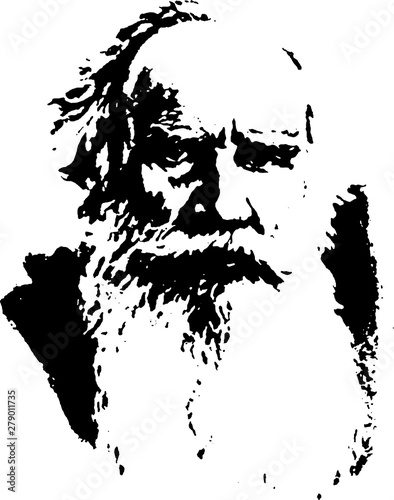 lion Tolstoy portrait vector © lera_spb