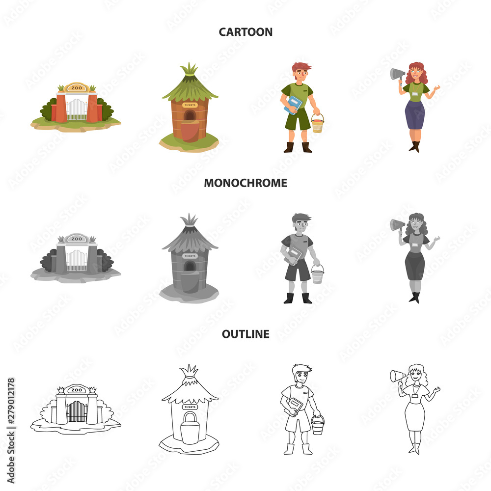 Fototapeta premium Vector design of nature and fun symbol. Collection of nature and entertainment stock symbol for web.