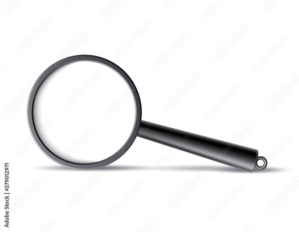 Vector realistic 3d magnifying glass lens isolated Vector realistic 3d magnifying glass lens isolated