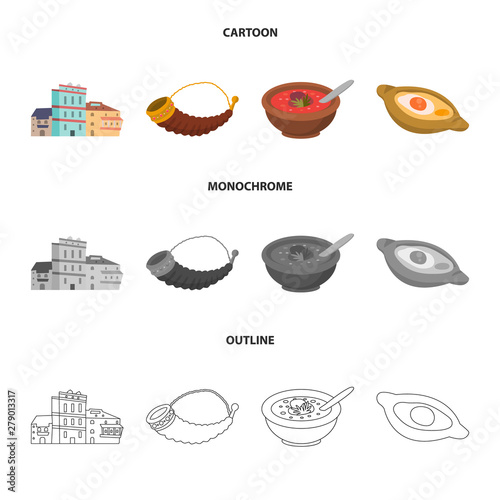 Isolated object of culture and sightseeing symbol. Collection of culture and originality vector icon for stock.